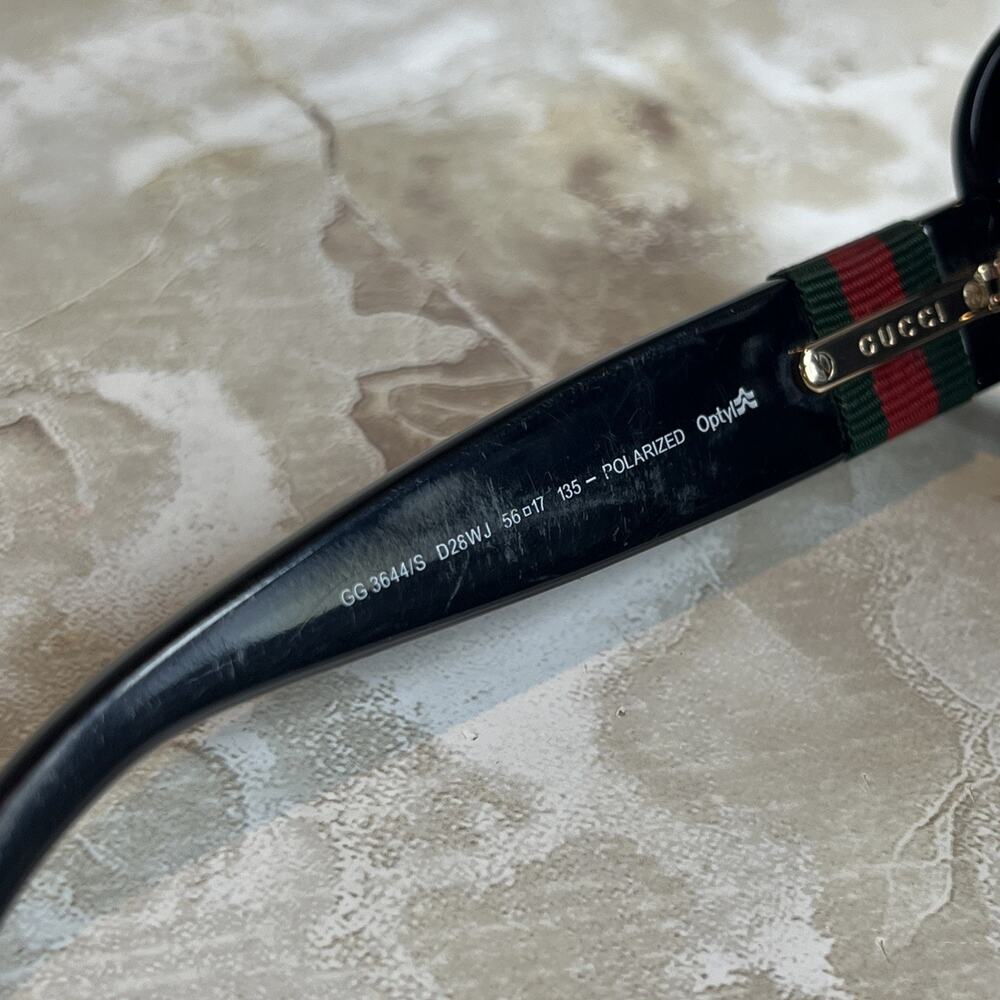 Gucci Sunglasses GG3644/S D28WJ Polished Black FOR FRAMES - SCRATCHED LENSES - Picture 8 of 11